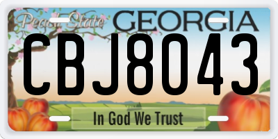GA license plate CBJ8043
