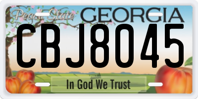 GA license plate CBJ8045