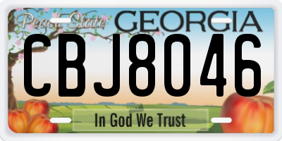 GA license plate CBJ8046