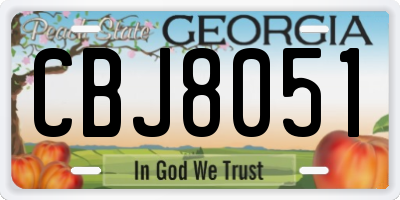 GA license plate CBJ8051