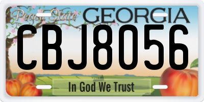GA license plate CBJ8056