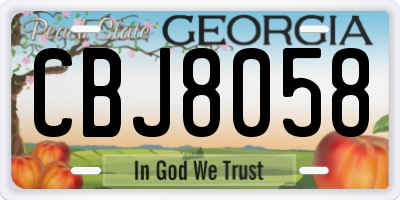 GA license plate CBJ8058