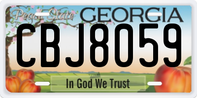 GA license plate CBJ8059