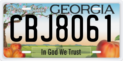 GA license plate CBJ8061