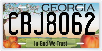 GA license plate CBJ8062