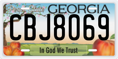 GA license plate CBJ8069