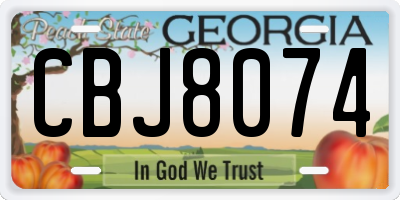 GA license plate CBJ8074