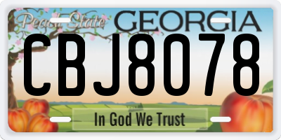 GA license plate CBJ8078