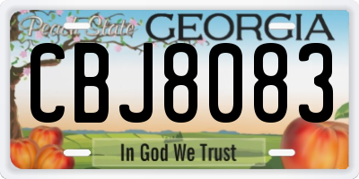GA license plate CBJ8083