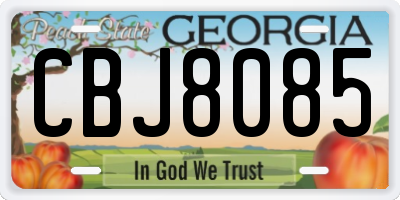 GA license plate CBJ8085