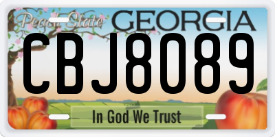 GA license plate CBJ8089