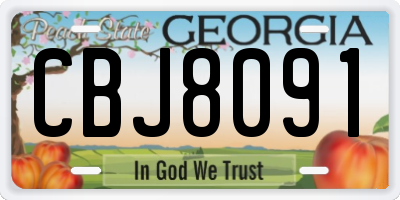 GA license plate CBJ8091