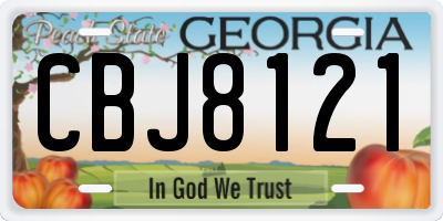 GA license plate CBJ8121