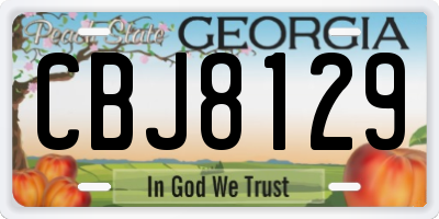 GA license plate CBJ8129