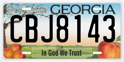 GA license plate CBJ8143