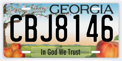 GA license plate CBJ8146