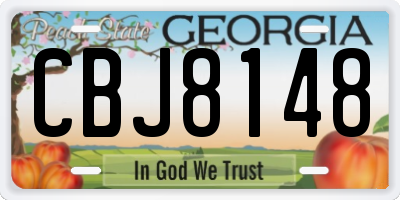 GA license plate CBJ8148