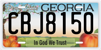 GA license plate CBJ8150