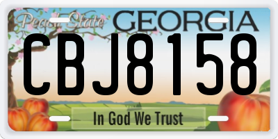 GA license plate CBJ8158