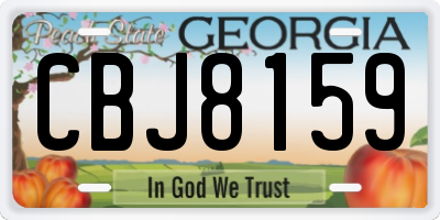 GA license plate CBJ8159