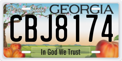 GA license plate CBJ8174
