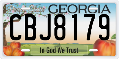 GA license plate CBJ8179