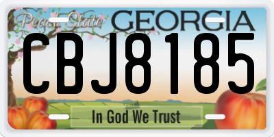 GA license plate CBJ8185