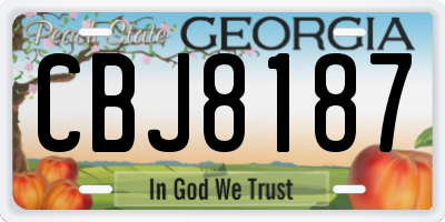 GA license plate CBJ8187
