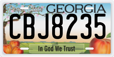 GA license plate CBJ8235