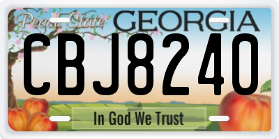 GA license plate CBJ8240