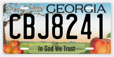 GA license plate CBJ8241