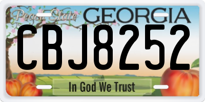 GA license plate CBJ8252