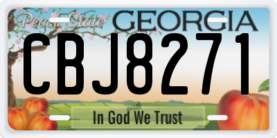 GA license plate CBJ8271