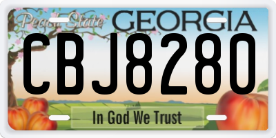 GA license plate CBJ8280