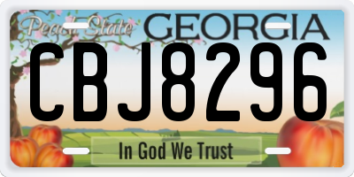 GA license plate CBJ8296