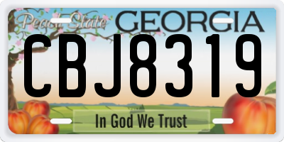 GA license plate CBJ8319