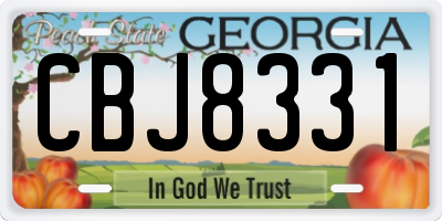 GA license plate CBJ8331