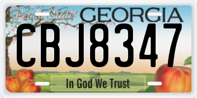 GA license plate CBJ8347
