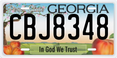 GA license plate CBJ8348