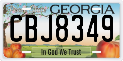 GA license plate CBJ8349