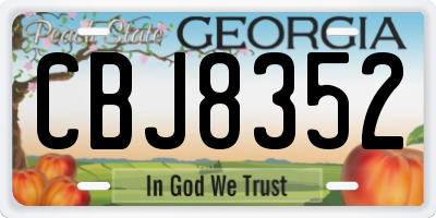 GA license plate CBJ8352