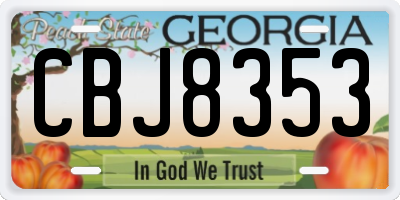 GA license plate CBJ8353