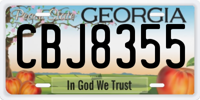 GA license plate CBJ8355
