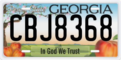 GA license plate CBJ8368