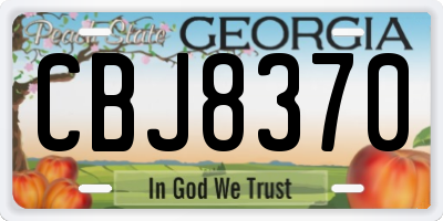 GA license plate CBJ8370