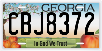 GA license plate CBJ8372