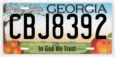 GA license plate CBJ8392