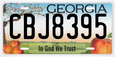 GA license plate CBJ8395