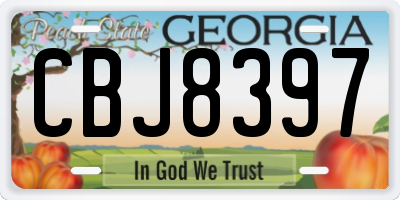 GA license plate CBJ8397