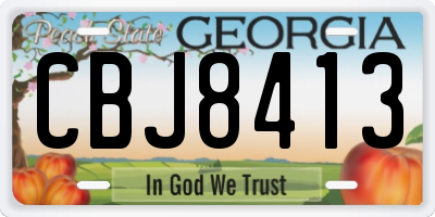 GA license plate CBJ8413